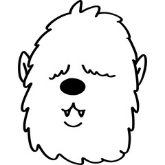 Monster scary character with Halloween festive Hand drawn doodle