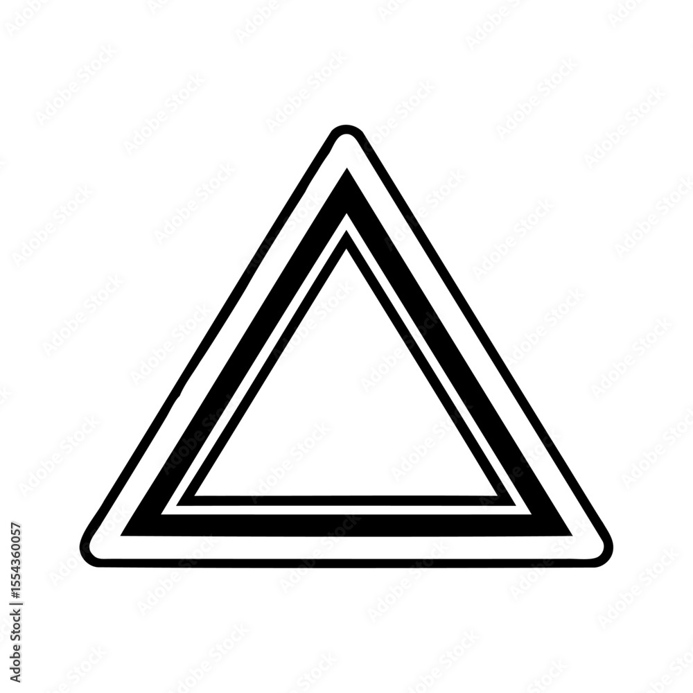 Poster geometric triangle shape with layered lines on a background vector