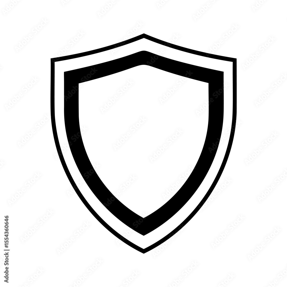 Poster shield shape with three concentric outlines on a background security symbol protection 1