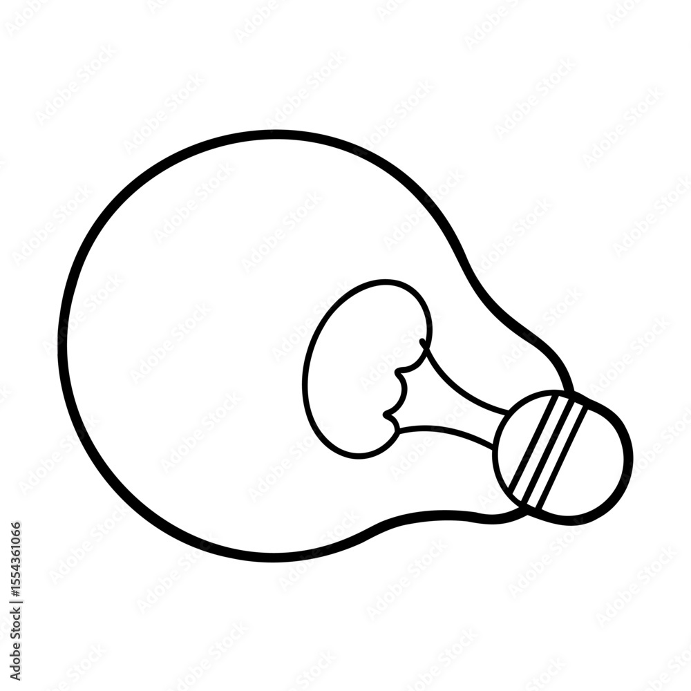 Poster line art of a lightbulb with a rounded shape a screw base on a background idea electricity