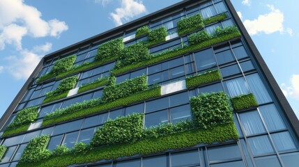 Modern building facade with vertical garden.