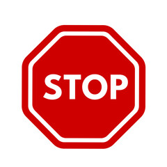 red stop sign – simple icon – vector illustration