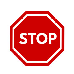 red stop sign – simple icon – vector illustration