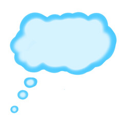 Blue watercolor speech bubble frame