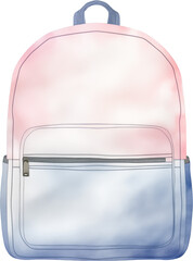 A watercolor illustration of a colorful school backpack. Perfect for school-themed graphics and children's education materials.