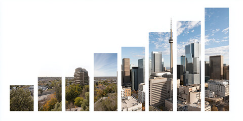 Market investment insights graph growth in finance sector toronto skyline business analysis urban environment
