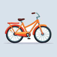 Cartoon Bicycle Vector &ndash; Bold Line Bike Illustration with Clean Background in Fun Flat Style

