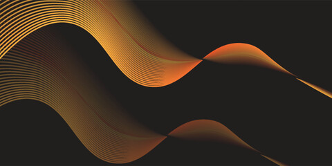 Abstract Orange Ribbon with Blend on Black Background