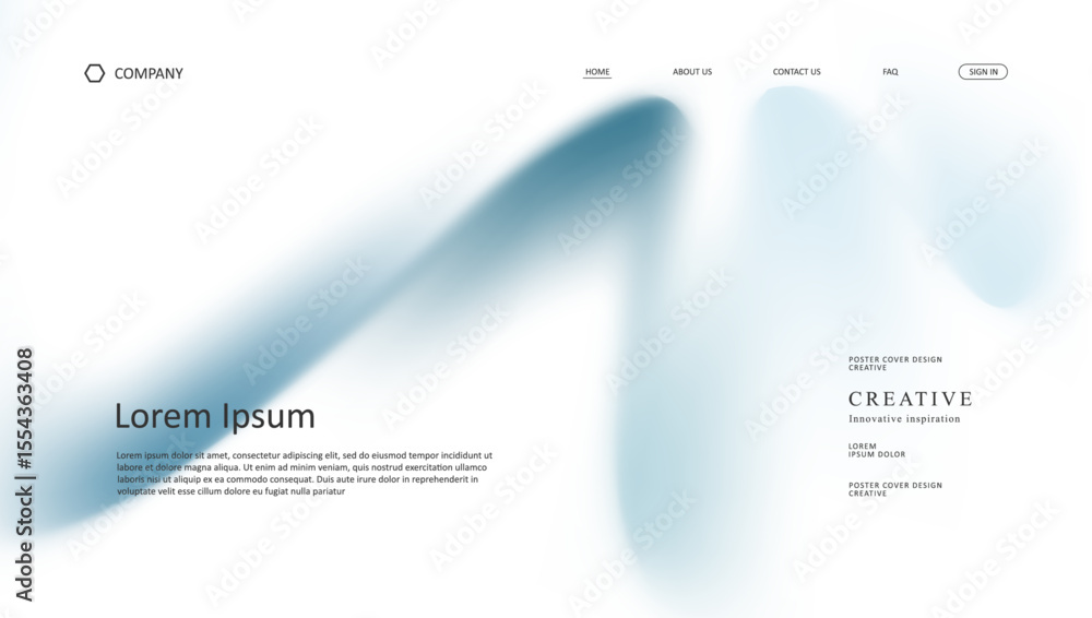 Poster abstract wave futuristic design of landing page. retro gradient mesh website design