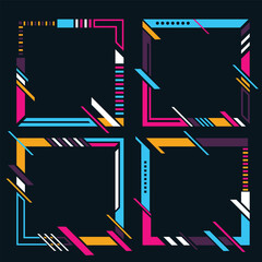 Abstract colorful square banner frame collection