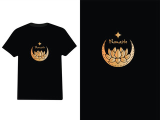 Namaste Lotus Moon Victor Illstation t-shirt 
