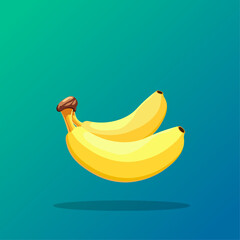 casino slot two bananas on a gradient background an object with a shadow at the bottom