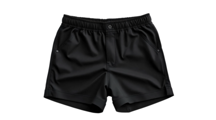 Black shorts pant mock up isolated on transparent background