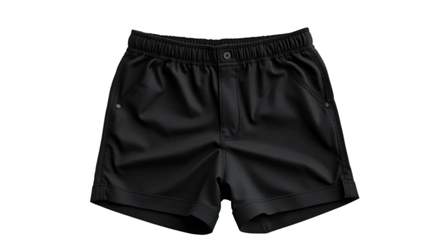 Black shorts pant mock up isolated on transparent background