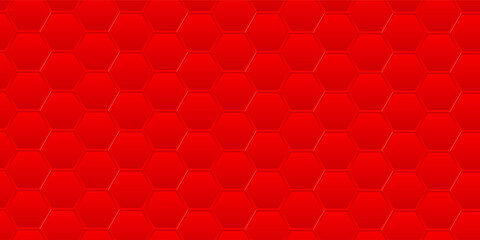 Vector seamless geometric pattern. Modern thin hexagon grid texture. Background red honeycomb EPS 10