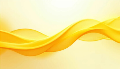 Abstract orange and yellow flowing wave design with a golden curve and light backdrop