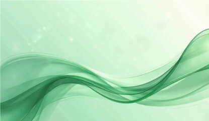Abstract green and blue waves create a dynamic, futuristic vector illustration with a smooth, flowing motion design for a digital backdrop