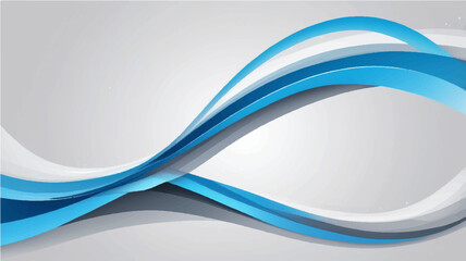 An abstract blue wave vector design with a flowing curve pattern and light lines for a business backdrop illustration