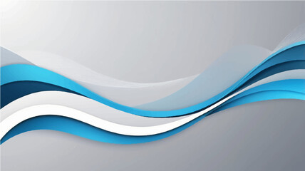 An abstract blue wave vector design with a flowing curve pattern and light lines for a business backdrop illustration