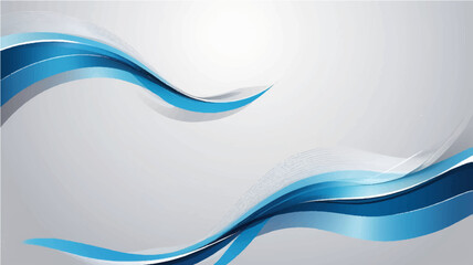 An abstract blue wave vector design with a flowing curve pattern and light lines for a business backdrop illustration