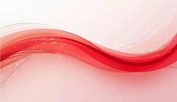 Abstract red waves create a futuristic and flowing backdrop illustration with a stylish light curve design