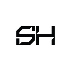 SH monogram logo design letter text name symbol monochrome logotype alphabet character simple logo