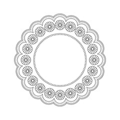 Intricate Floral Frame Design with Delicate Scalloped Edge A Charming Decorative Element for Invitations and Craft Projects