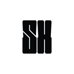 SH monogram logo design letter text name symbol monochrome logotype alphabet character simple logo