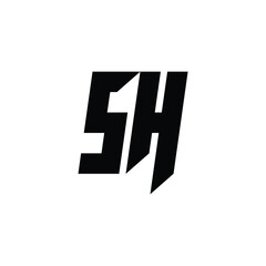 SH monogram logo design letter text name symbol monochrome logotype alphabet character simple logo