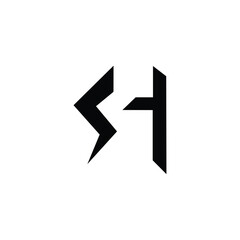 SH monogram logo design letter text name symbol monochrome logotype alphabet character simple logo