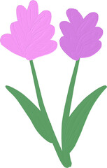 유화 꽃 일러스트