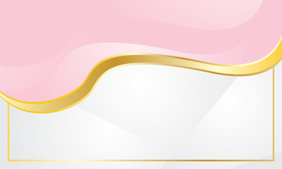 Pink and gold certificate background, stylish wave abstract