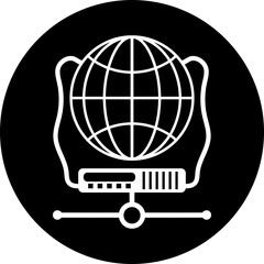 Secure Global Network & CDN Web Server Icon