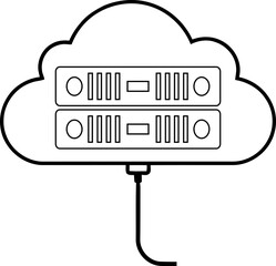 Line Art Cloud Hosting & Virtual Servers Icon