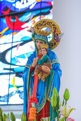 Obraz premium Our Lady of Perpetual Help Catholic Madonna and Child Religious statue