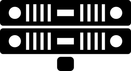Stacked Servers Icon - Dual Server Rack & Data Storage