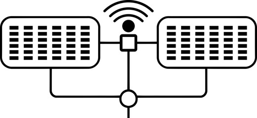 Wireless Server Connectivity Icon - Wi-Fi Network & Data Transfer