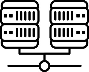 Clustered Servers Icon - Networked Data Storage & Server Farm