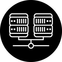 Data Center Server Cluster & Network Backbone Icon