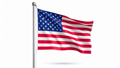 Fototapeta premium american flag isolated on white