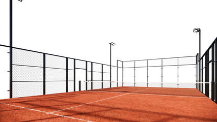 Terracotta padel tennis court color with with transparent background 