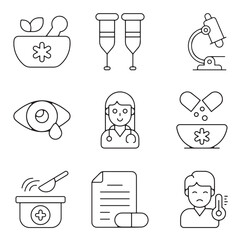 Modern Flat Icons Set for Healthcare and MedicineModern Flat Icons Set for Healthcare and Medicine