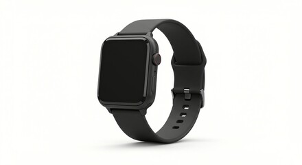 Sleek Black Smartwatch with Matte Finish Band Modern Timekeeping