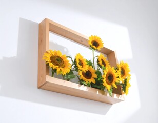 Minimalist Sunflower Frame Low Angle