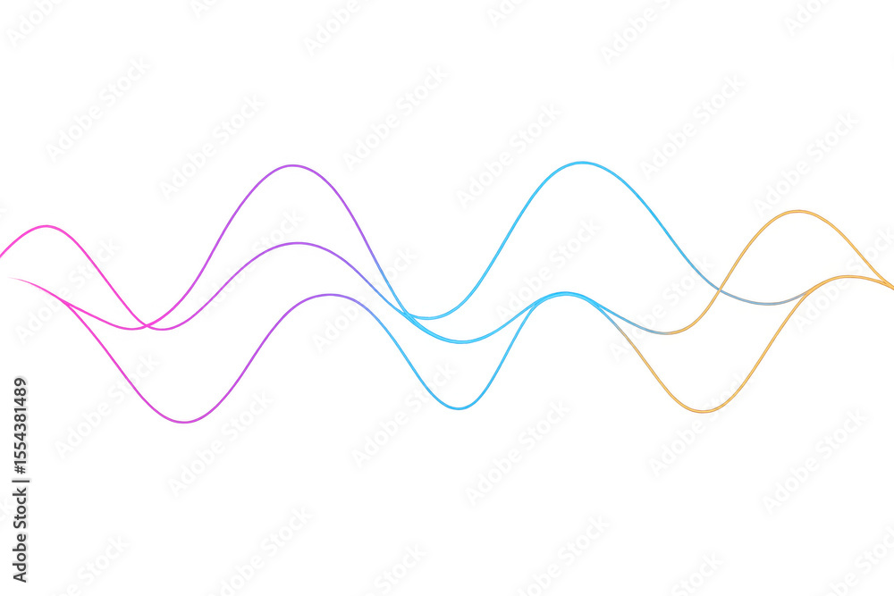 Poster smooth, colorful lines create a wavy pattern, ideal for modern and dynamic designs with transparent 