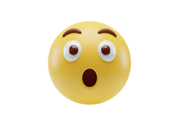 Isolated Shocked Emoji Face with Wide Eyes and Open Mouth