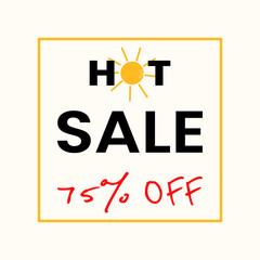 Editable vector banner with SALE and 75 OFF text, perfect for marketing templates, e-commerce promotions, and exclusive retail offers