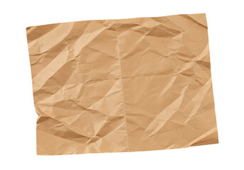 Isolated Crumpled Brown Kraft Paper Texture Abstract