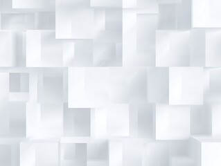 Abstract white geometric cubes soft lighting
