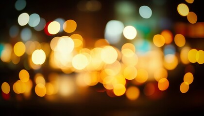 Fototapeta premium Stunning Atmospheric Bokeh Background Featuring Softly Glowing Orbs of Light in a Night Setting